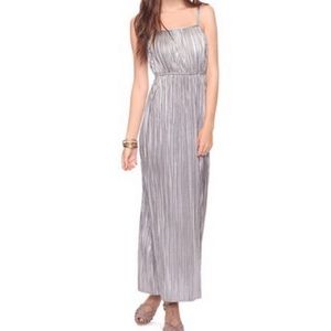 Forever 21 Metallic Pleated Maxi Dress